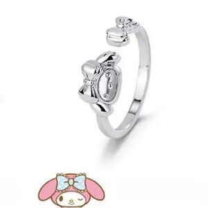 Sanrio S925k Cinnamon Roll Silver Ring Hello Kitty Women Jewelry Gift